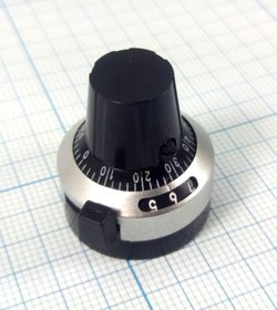 Ручка, внутренний диаметр d6,35, размер d22x25, пластик, черный/металл, винт, KY230-20 10обор