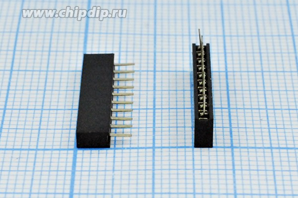 Разъем PBS2-1x10 розетка, шаг P2.0, контакты 10P, h-4.5, монтаж на плату