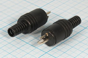 Штекер "Точка-Тире", под винт; №500 штек DIN\ 1P+1T\каб\\винт\пл хвост\[д/аудио-систем]