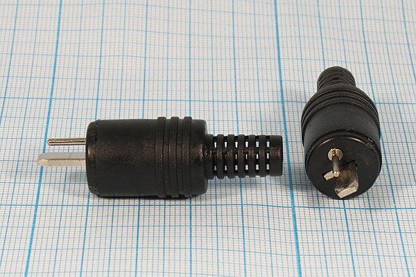 Штекер "Точка-Тире", под винт; №500 штек DIN\ 1P+1T\каб\\винт\пл хвост\[д/аудио-систем]