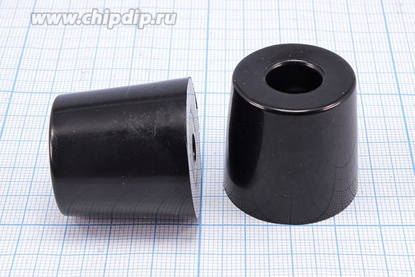 RL-SR-32x27x30, Ножка приборная коническая, армированная шайбой, ø32мм, высота 30мм; №15722 ножка прибор 32x30\h-15,0/отв 6,0\резин\конус\