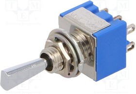 MS500IF, Переключатель: тумблер, Пол: 3, DP3T, ON-OFF-(ON), 6A/125ВAC, 1кВ