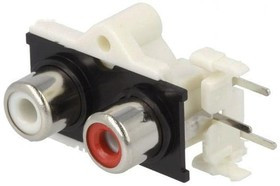 FC68405, Гнездо, RCA, "мама", двойное, угловой 90°, THT, никелированные