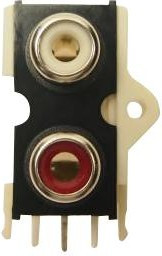 FC68405, Гнездо, RCA, "мама", двойное, угловой 90°, THT, никелированные