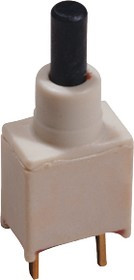 EP11S2D1CBE, Switch Push Button OFF Mom SPST Round Plunger 20VAC 20VDC 0.4VA Momentary Contact Thru-Hole PC Pins Tray