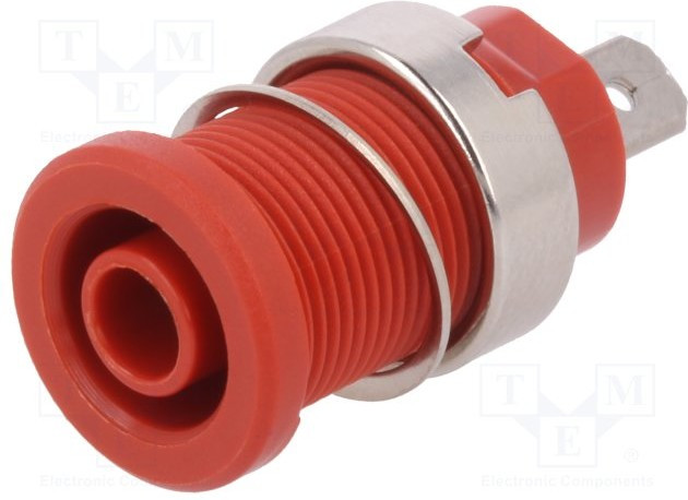 SEB 7077 Ni / RT, Red Female Banana Socket, 4 mm Connector, 24A, 1000V, Nickel Plating SEB 7077 Ni / RT, Red Female Banana Socket, 4 mm Connector, 24A, 1000V, Nickel Plating