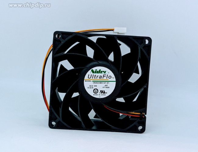 Вентилятор Nidec Ultra Flo V92E24BS1A7-51 24v 0.42 3pin 92x92x38