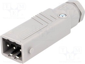 STAS 3 N GREY, Разъем прямоугольный, ST, вилка, "папа", PIN 3, луженые, IP54, 16А