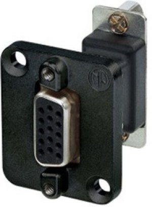 D-Sub socket, 15 pole, standard, equipped, straight, NADB15FF-B
