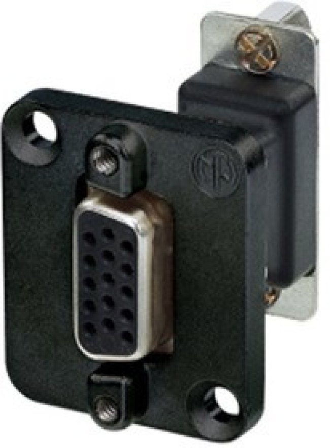 D-Sub socket, 15 pole, standard, equipped, straight, NADB15FF-B D-Sub socket, 15 pole, standard, equipped, straight, NADB15FF-B