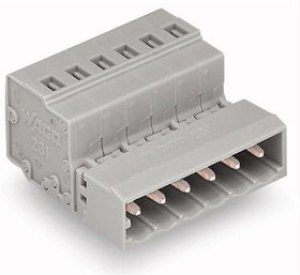 231-603, 3-контакт. вилка, шаг 5 мм, серая 231-603, 3-контакт. вилка, шаг 5 мм, серая
