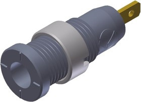 975455706, Grey Female Banana Socket, 2mm Connector, Tab Termination, 10A, 1000V ac/dc, Gold Plating