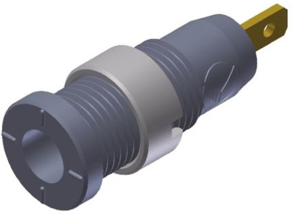 975455706, Grey Female Banana Socket, 2mm Connector, Tab Termination, 10A, 1000V ac/dc, Gold Plating