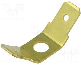 BM01013, Наконечник: плоский, 6,3мм, 0,8мм, 2 х "папа", M4, винтами, латунь