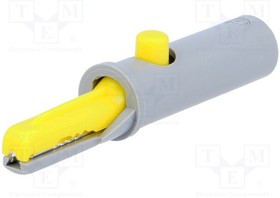 AK10GE, Зажим "крокодил"; 6А; 60ВDC; желтый; Диап.захвата: макс.7,5мм