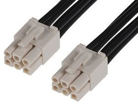 216290-1063, Rectangular Cable Assemblies STANDARD .093 6 CKT R TO R 600MM