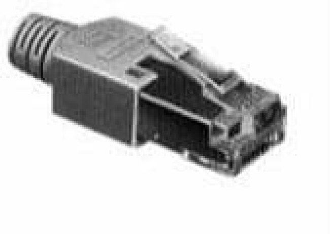TM11AP-88P(03), Modular Connectors / Ethernet Connectors 8P M MODULAR PLG EMI STRT COVER BLACK