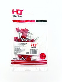 084-04-335, Наконечник-гильза Е10-12 10мм² с изолированным фланцем (уп./20 шт) HLT