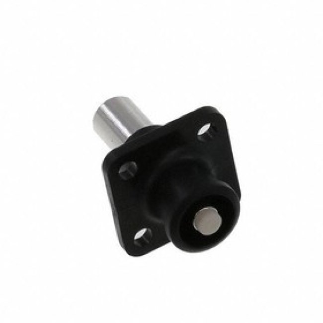 SLPRA16CPNB, Heavy Duty Power Connectors SURLOK PLUS, RECEPTACLE, 5.7MM, 16MM CRIMP, PANEL MOUNT W/ FLANGE, NON-SEALED, BLACK, NO KEYWAY