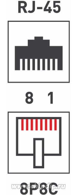 05-1021, Штекер компьютерный RJ45, 8Р8С кат5, без вставки
