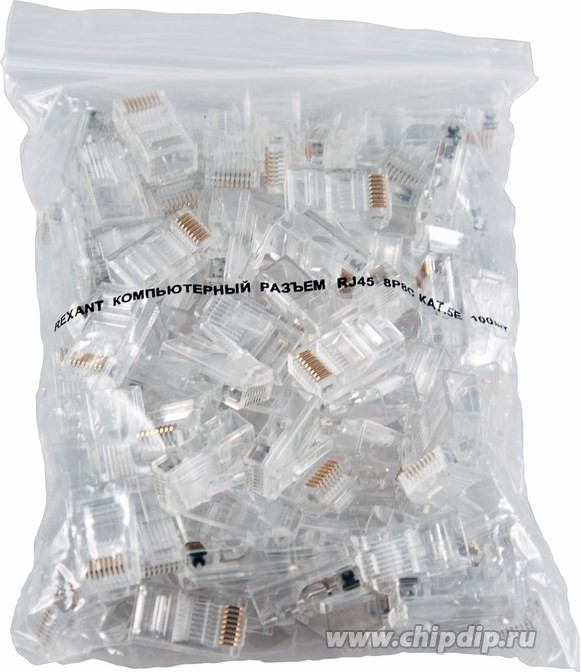 05-1021, Штекер компьютерный RJ45, 8Р8С кат5, без вставки