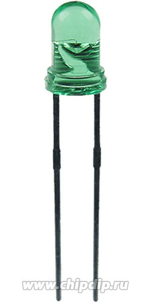 L-132XGT, Светодиод зеленый 50° d=3мм 40мКд 568нМ