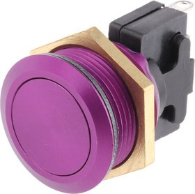 76-9513/4044P, 76-95 Series Push Button Switch, Momentary, Panel Mount, 19.2mm Cutout, SPDT, 250V ac, IP67