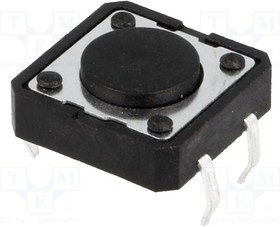 TACT-24R-F, Микропереключатель TACT, SPST-NO, Положения 2, 0,05A/12ВDC, THT