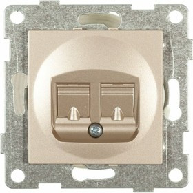 Механизм телефонной розетки Ugra RJ12, двойной, СУ, шампань С11Т2-027