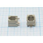 Разъем телефонный 6P4C розетка, контакты 4P, RJ-11