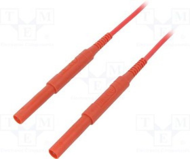 HSPL8568100-RT, Измерительный провод, 6кВDC, 6кВAC, 16А, Дл: 1м, красный