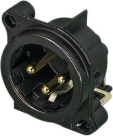 RSNC3MBH-B, PCB Mount XLR Connectors, Male,  50 V ac, 3 Way, Gold Plating
