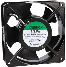 DP201A2123HBT, Вентилятор осевой, 230В AC, 120x120x38мм, подшипник качения, 148(±10%) куб.м/ч, 45дБА