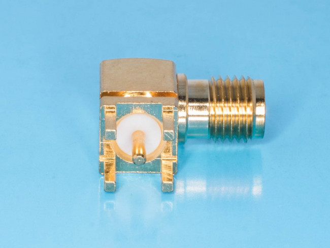SMA-JR, Разъем SMA гнездо на плату, прямой угол