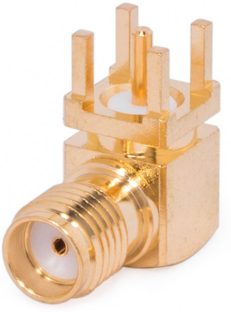 SMA-JR, Разъем SMA гнездо на плату, прямой угол