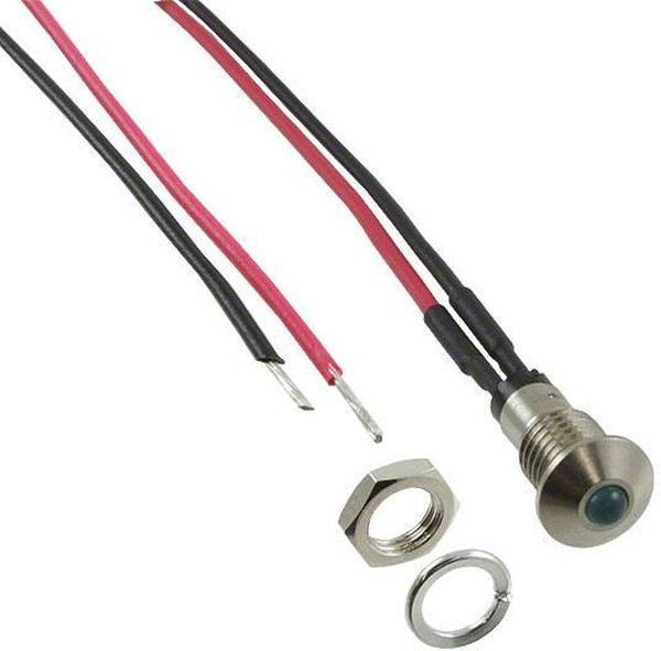 MPC5BWDW12.0, LED Panel Mount Indicators 5mm Blue Diff 12in Mtl Panel Mnt Ind.