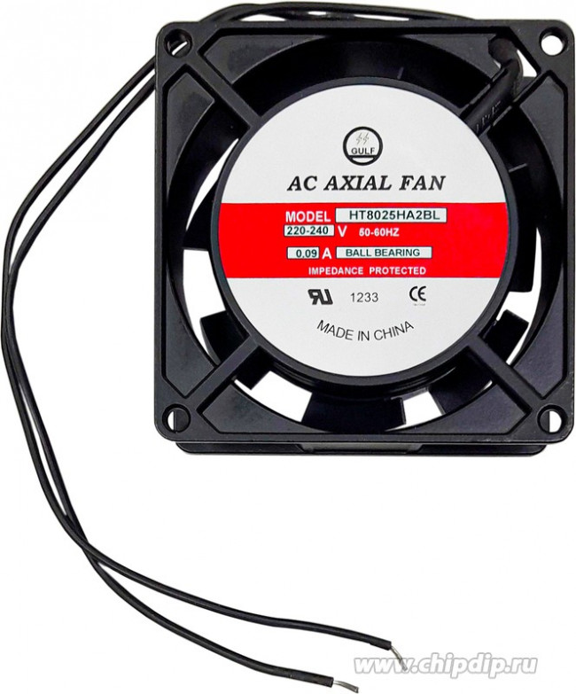 Вентилятор Model: HT8025HA2BL Axial Fan AC 220v 0.09A 2pin 80x25