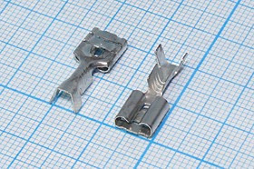 Клемма гнездо 6,4x0,8, 0,5, S1,0-2,5, латунь луженая, защелка; №715 клемма гн 6,4x0,8\0,5\S1,0-2,5\лат луж\\\защелка