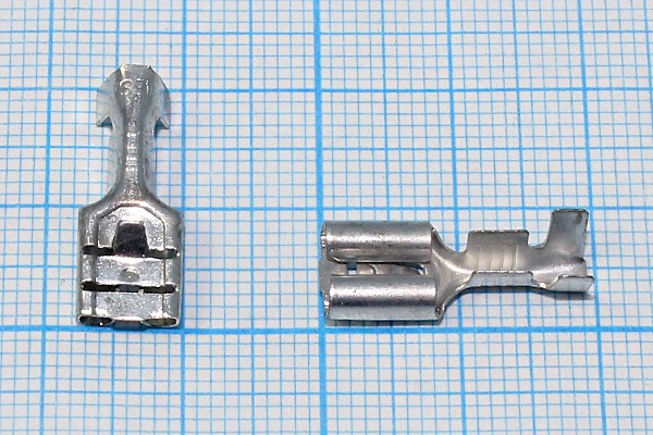 Клемма гнездо 6,4x0,8, 0,5, S1,0-2,5, латунь луженая, защелка; №715 клемма гн 6,4x0,8\0,5\S1,0-2,5\лат луж\\\защелка