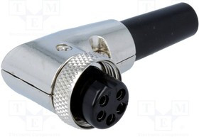 FC684225R, Вилка; микрофонный; "мама"; PIN: 5; на провод; угловой 90°