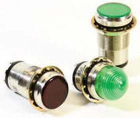 556-1604-324F, LED Panel Mount Indicators 1" FLAT GRN LED