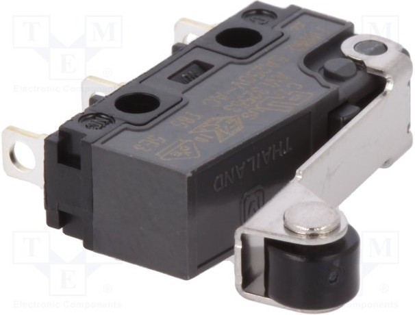AVL32553, Микропереключатель, долговечный типа FS-T, Субминиатюрный, Роликовый Рычаг, SPDT, Пайка, 5 А