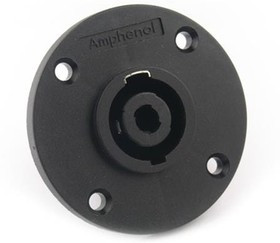 SP-4-MC, Loudspeaker Connectors 4 Pole Loudspeaker Chassi Mount Circular Flange, with Thru Holes, Solder tabs 3/16", Black Finish SP-4-MC, Loudspeaker Connectors 4 Pole Loudspeaker Chassi Mount Circular Flange, with Thru Holes, Solder tabs 3/16", Black Finish