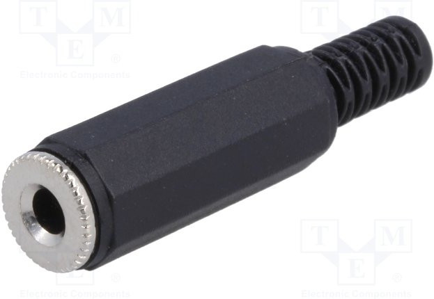 JC-121, Вилка, Jack 3,5мм, "мама", mono, с амортизатором, Кол-во полюс: 2