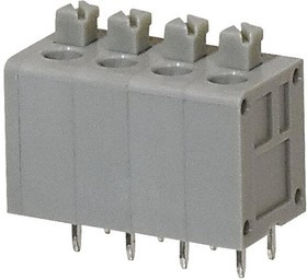 TBL006V-500-04GY-2GY, Fixed Terminal Blocks Terminal block, screwless, 5.00, Vertical, 4, Gray w Gray Button
