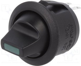 R13112LP02BG0L3, ROCKER; SPST; Pos: 2; ON-OFF; 20A/12VDC; black; LED,point; 12V; 50m?