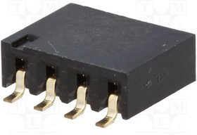 ZL268-4SGH, Гнездо, штыревой, "мама", PIN: 4, горизонтальный, 2,54мм, SMT, 1x4 ZL268-4SGH, Гнездо, штыревой, "мама", PIN: 4, горизонтальный, 2,54мм, SMT, 1x4