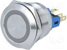 V22-11R-12R-S, Переключатель: антивандальный, Пол: 2, SPST-NO + SPST-NC, IP65