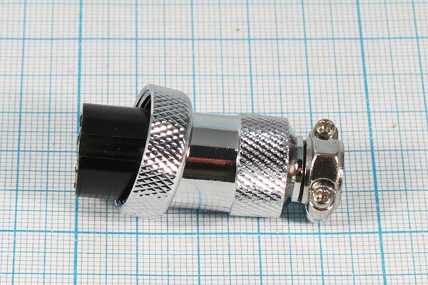 Разъем микрофонный MIC20 розетка, контакты 8P, монтаж на кабель, М19, XS20JK8P-F[MS-DF-20-8]