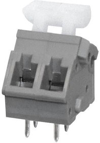 TBL005A-500-02GY-2WT, Fixed Terminal Blocks Terminal block, screwless, 5.00, 45, 2, Gray w White Button